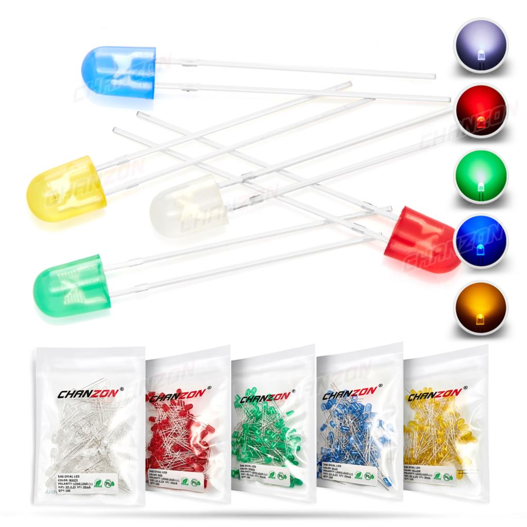 100Pcs 5mm Oval LED Diode 546  - Hobby Is Science review and price