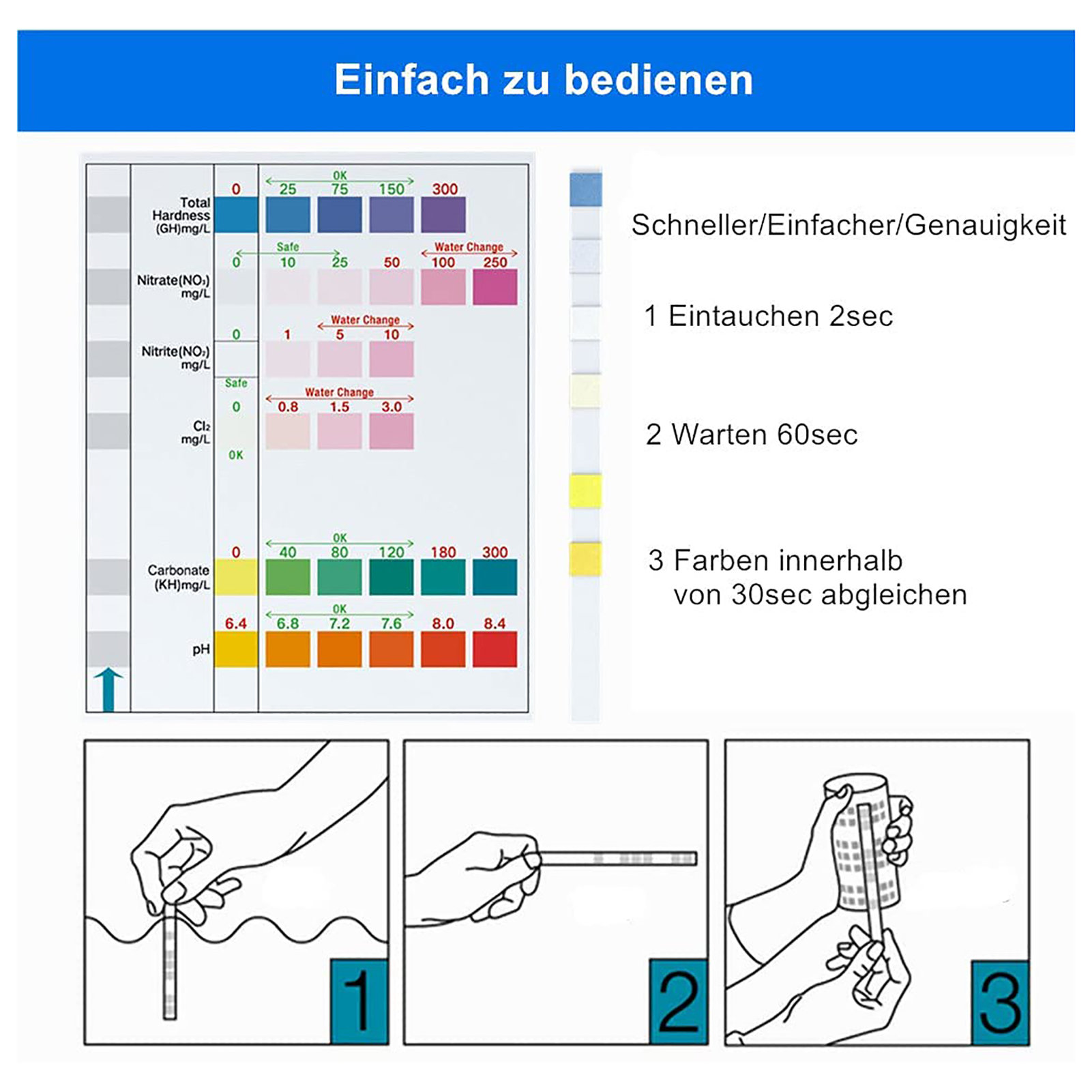 100pcs 6-in-1 Water Quality Te - Water Testing Kit review and price